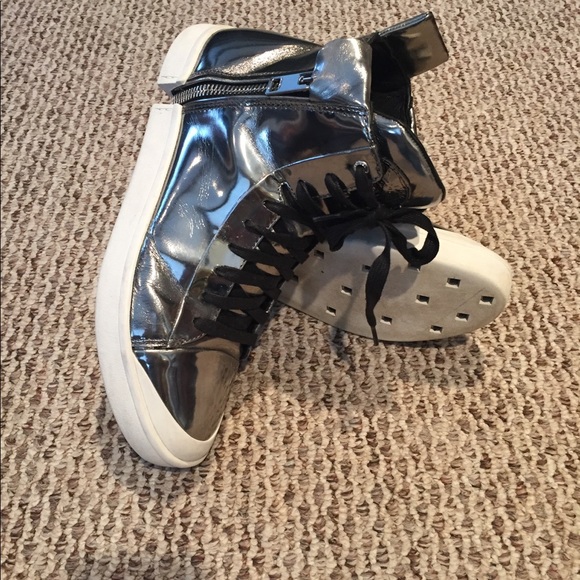 diesel black gold high top sneakers